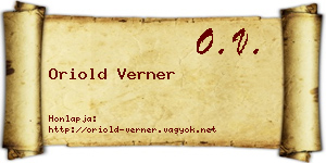 Oriold Verner névjegykártya
